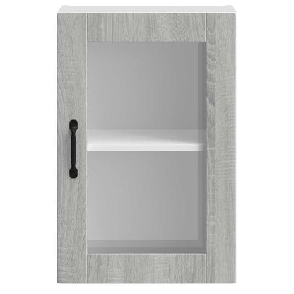 Pensile da Cucina con Porta in Vetro Porto Grigio Sonoma