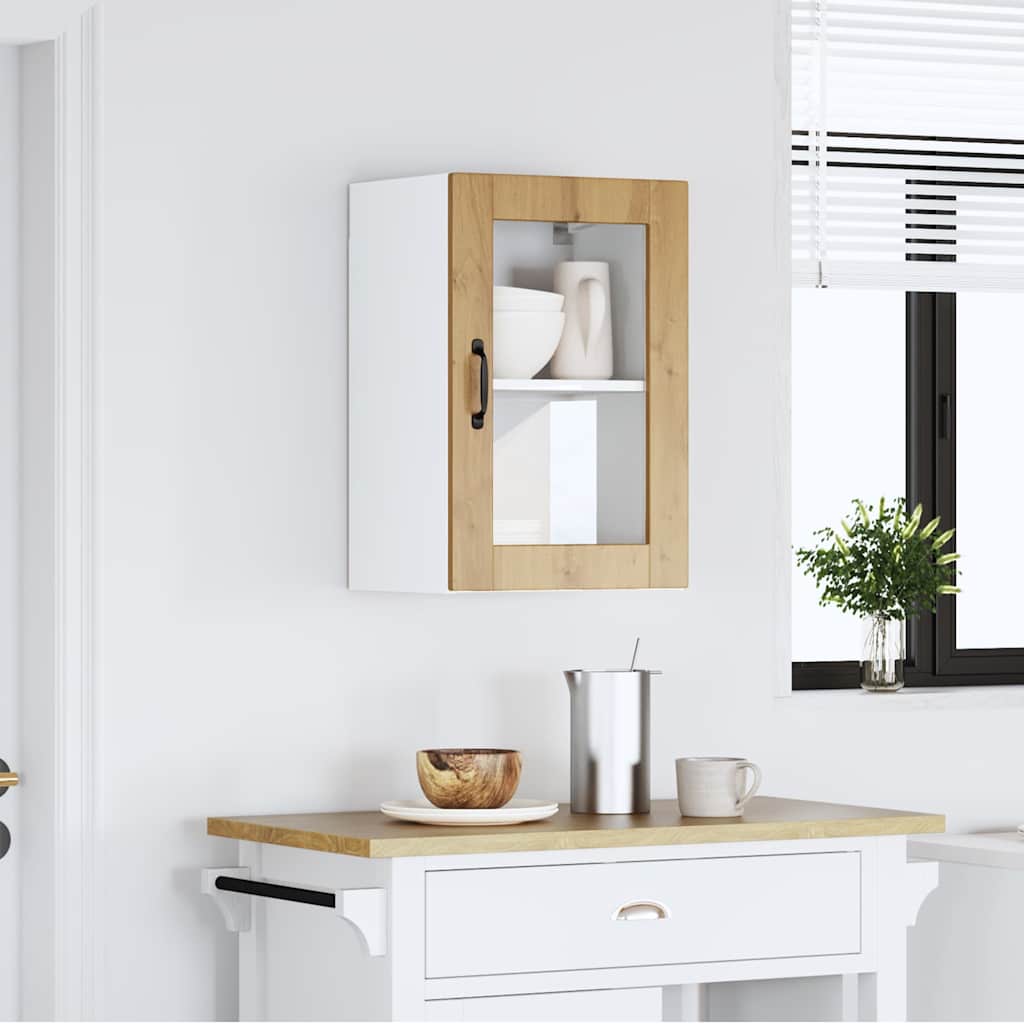 Pensile da Cucina con Porta in Vetro Porto Rovere Artigianale - homemem39