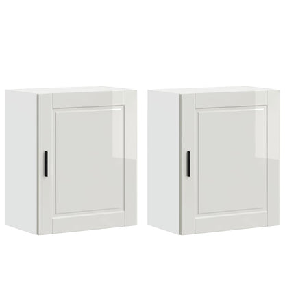 Pensili da Cucina 2 pz Porto Bianco Lucido in Legno Multistrato - homemem39