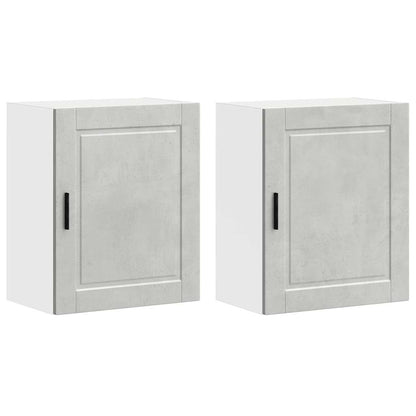 Pensili da Cucina 2 pz Porto Grigio Cemento Legno Multistrato - homemem39