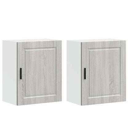 Pensili da Cucina 2 pz Porto Grigio Sonoma in Legno Multistrato - homemem39