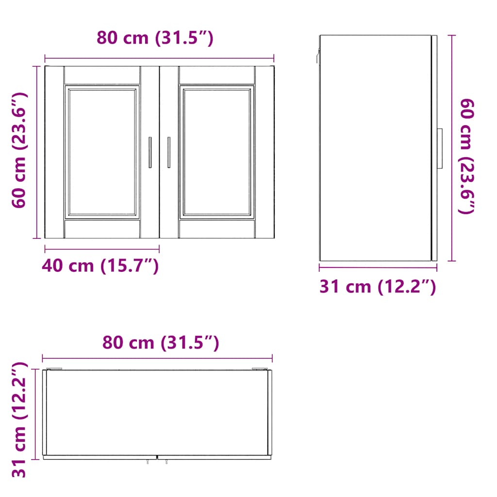 Pensile da Cucina Porto Bianco in Legno Multistrato - homemem39
