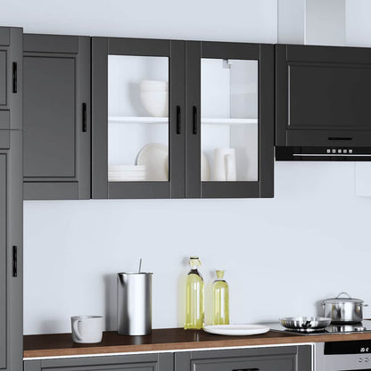 Pensile da Cucina con Porta in Vetro Porto Nero - homemem39