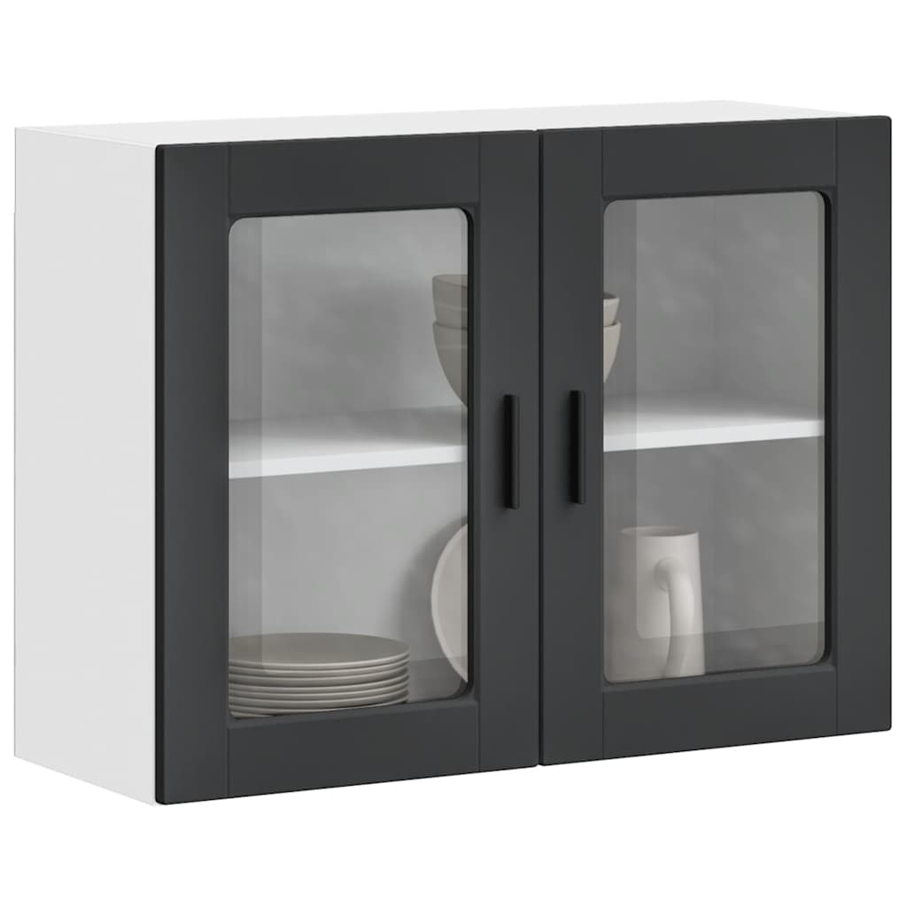 Pensile da Cucina con Porta in Vetro Porto Nero | homemem39