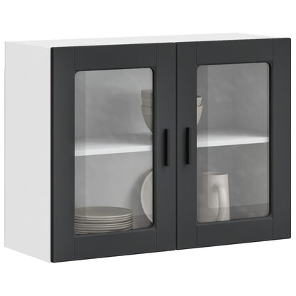 Pensile da Cucina con Porta in Vetro Porto Nero | homemem39