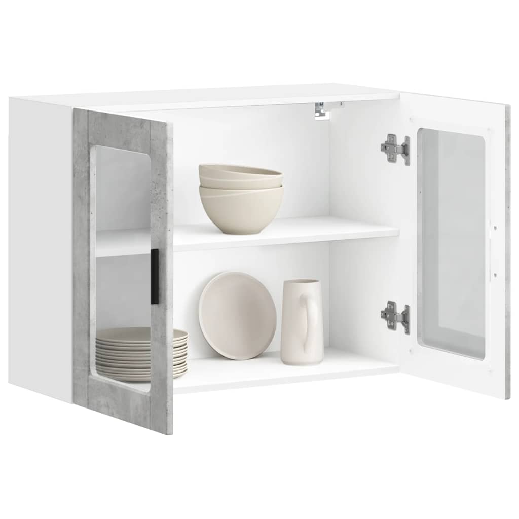 Pensile da Cucina con Porta in Vetro Porto Grigio Cemento