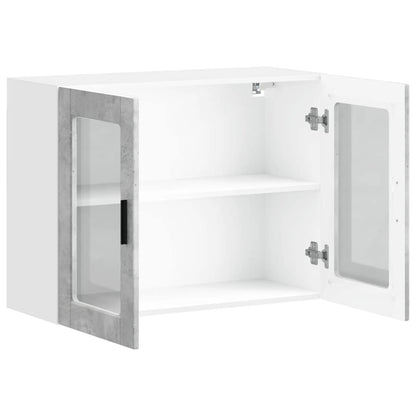 Pensile da Cucina con Porta in Vetro Porto Grigio Cemento