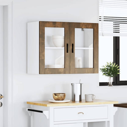 Pensile da Cucina con Porta in Vetro Porto Rovere Fumo