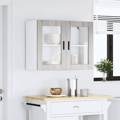 Pensile da Cucina con Porta in Vetro Porto Grigio Sonoma