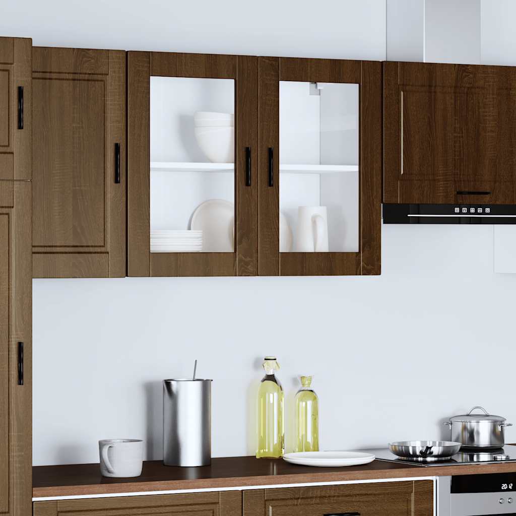 Pensile da Cucina con Porta in Vetro Porto Rovere Marrone