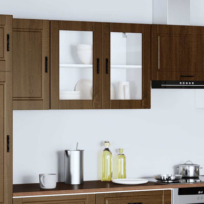 Pensile da Cucina con Porta in Vetro Porto Rovere Marrone