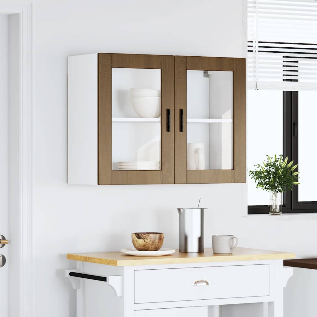Pensile da Cucina con Porta in Vetro Porto Rovere Marrone