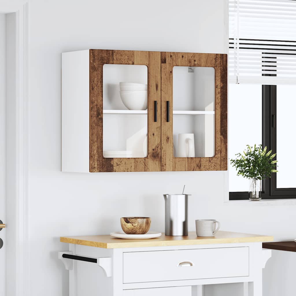 Pensile da Cucina con Porta in Vetro Porto Legno Vecchio | homemem39