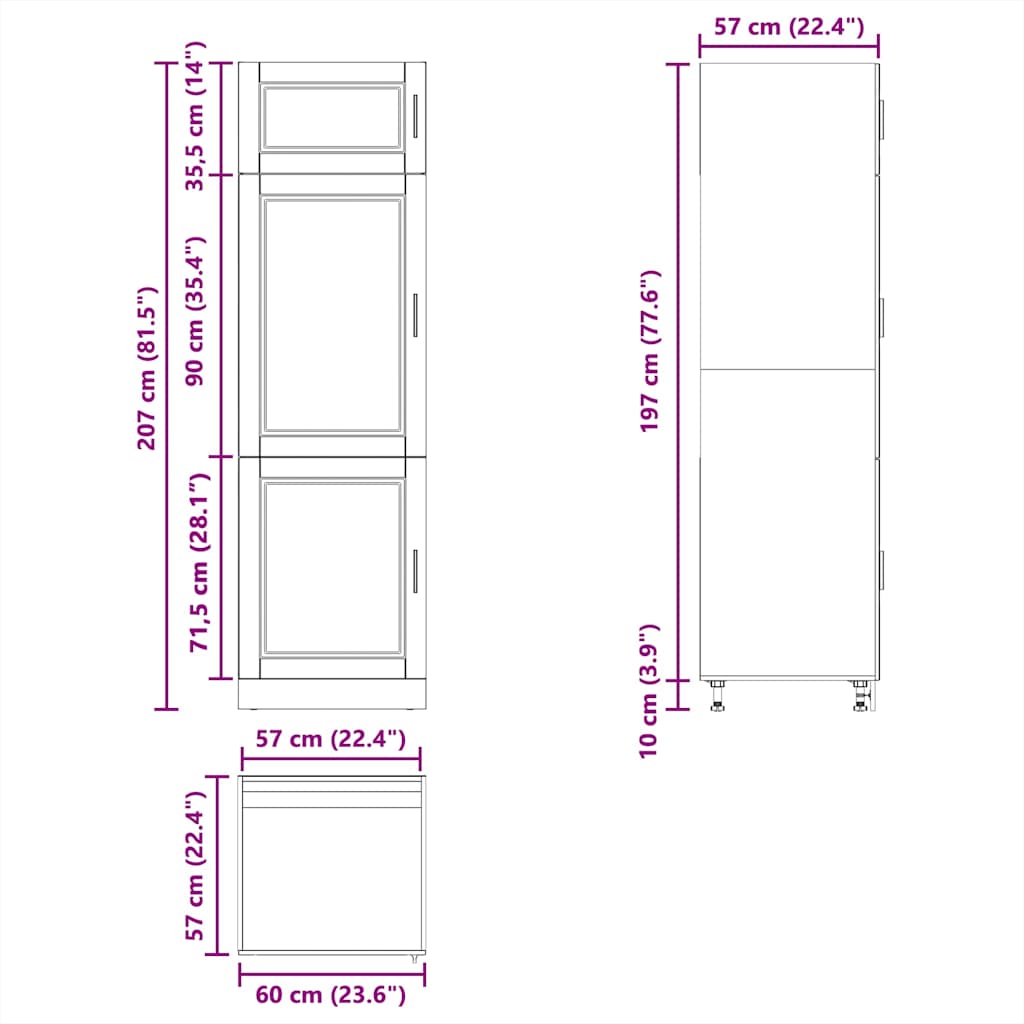 Armadio da Cucina Porto Bianco in Legno Multistrato | homemem39
