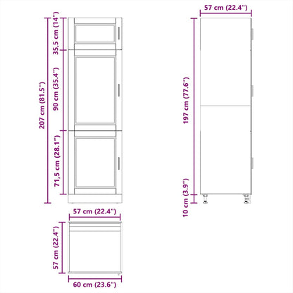 Armadio da Cucina Porto Bianco Lucido in Legno Multistrato - homemem39
