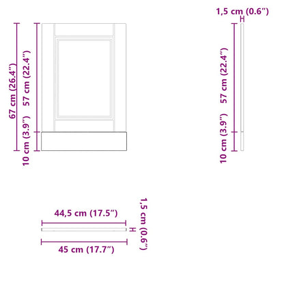 Pannello Lavastoviglie Porto Rovere Sonoma 45x1,5x67 cm - homemem39