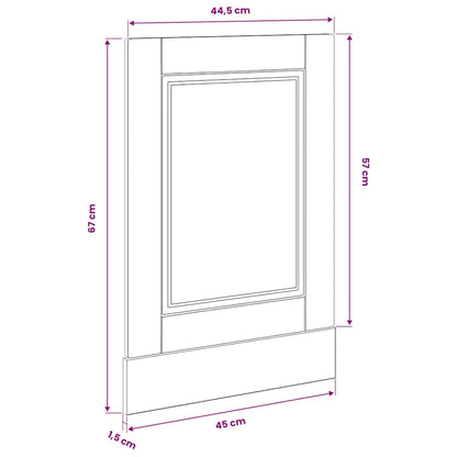 Pannello Lavastoviglie Porto Grigio Cemento 45x1,5x57 cm | homemem39