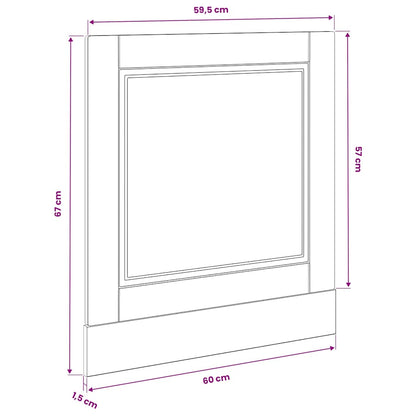Pannello Lavastoviglie Porto Grigio Sonoma 60x1,5x57 cm | homemem39