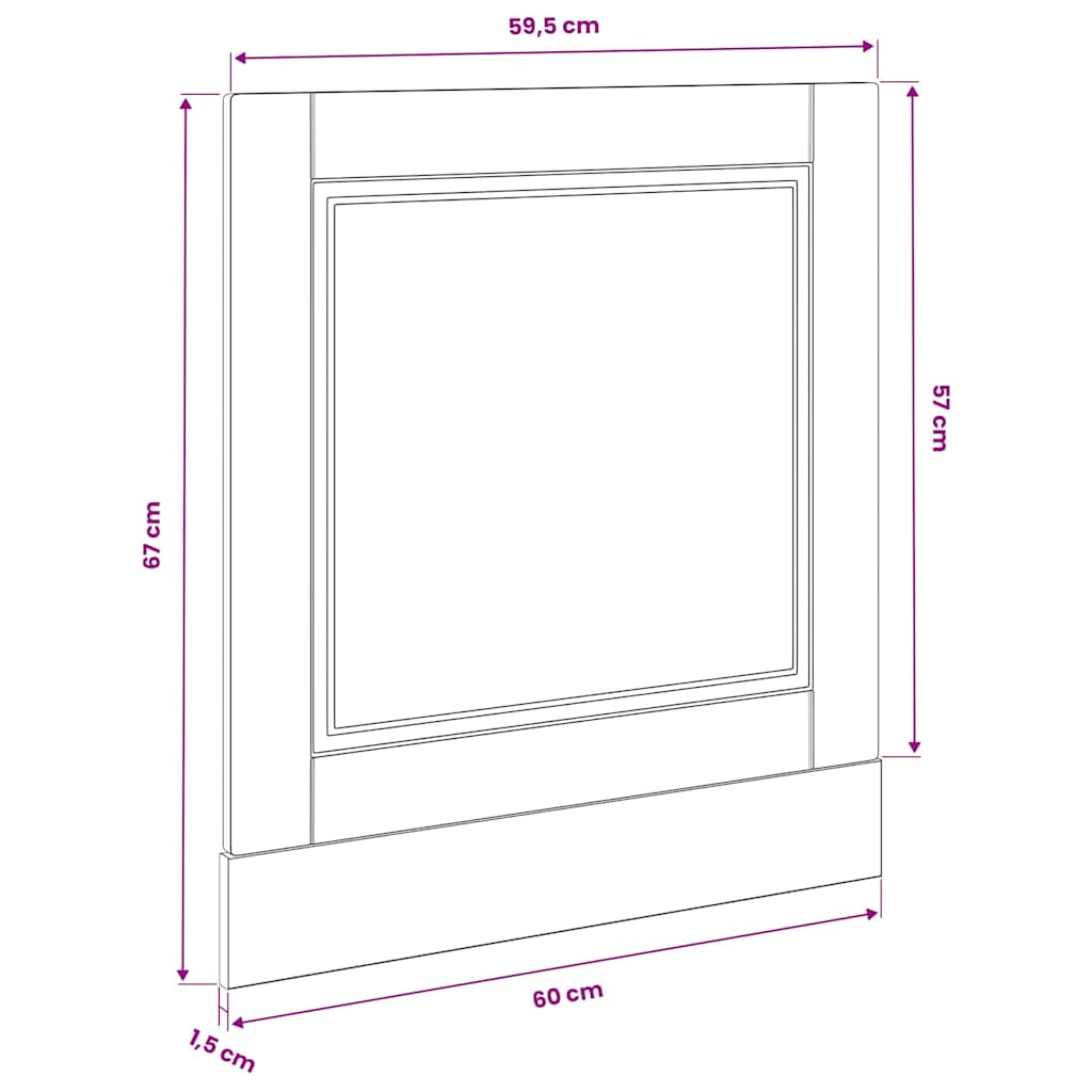 Pannello Lavastoviglie Porto Rovere Marrone 60x1,5x57 cm | homemem39