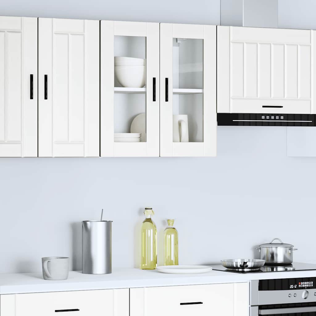 Pensile da Cucina con Porta in Vetro Porto Bianco - homemem39