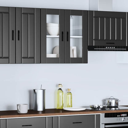 Pensile da Cucina con Porta in Vetro Porto Nero - homemem39