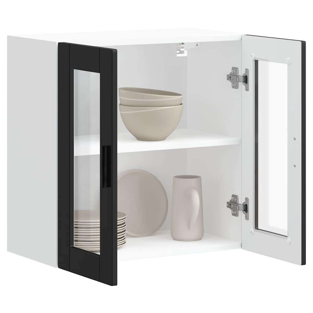 Pensile da Cucina con Porta in Vetro Porto Nero - homemem39