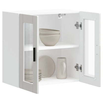 Pensile da Cucina con Porta in Vetro Porto Bianco Lucido - homemem39