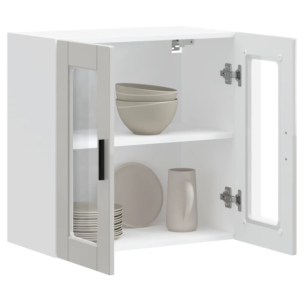 Pensile da Cucina con Porta in Vetro Porto Bianco Lucido