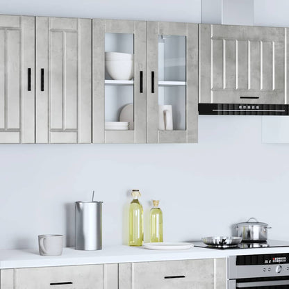 Pensile da Cucina con Porta in Vetro Porto Grigio Cemento