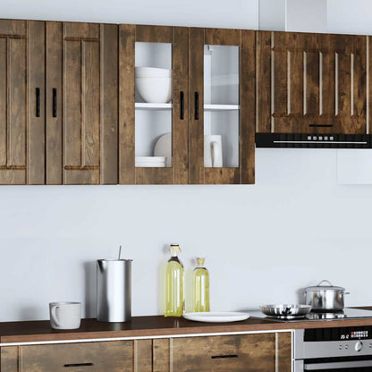 Pensile da Cucina con Porta in Vetro Porto Rovere Fumo - homemem39