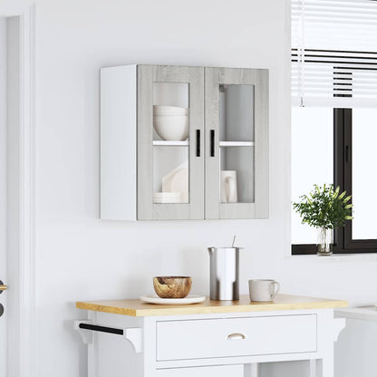 Pensile da Cucina con Porta in Vetro Porto Grigio Sonoma
