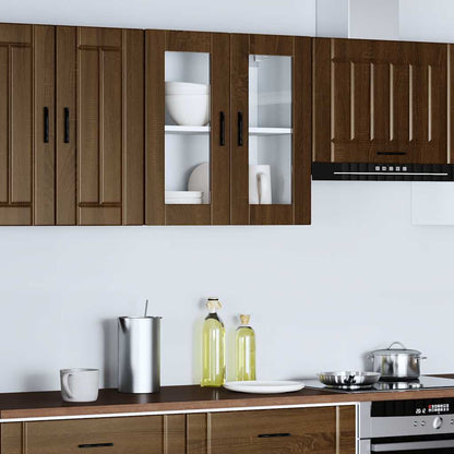 Pensile da Cucina con Porta in Vetro Porto Rovere Marrone - homemem39
