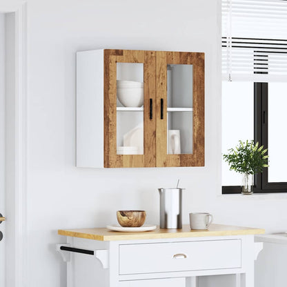 Pensile da Cucina con Porta in Vetro Porto Legno Vecchio
