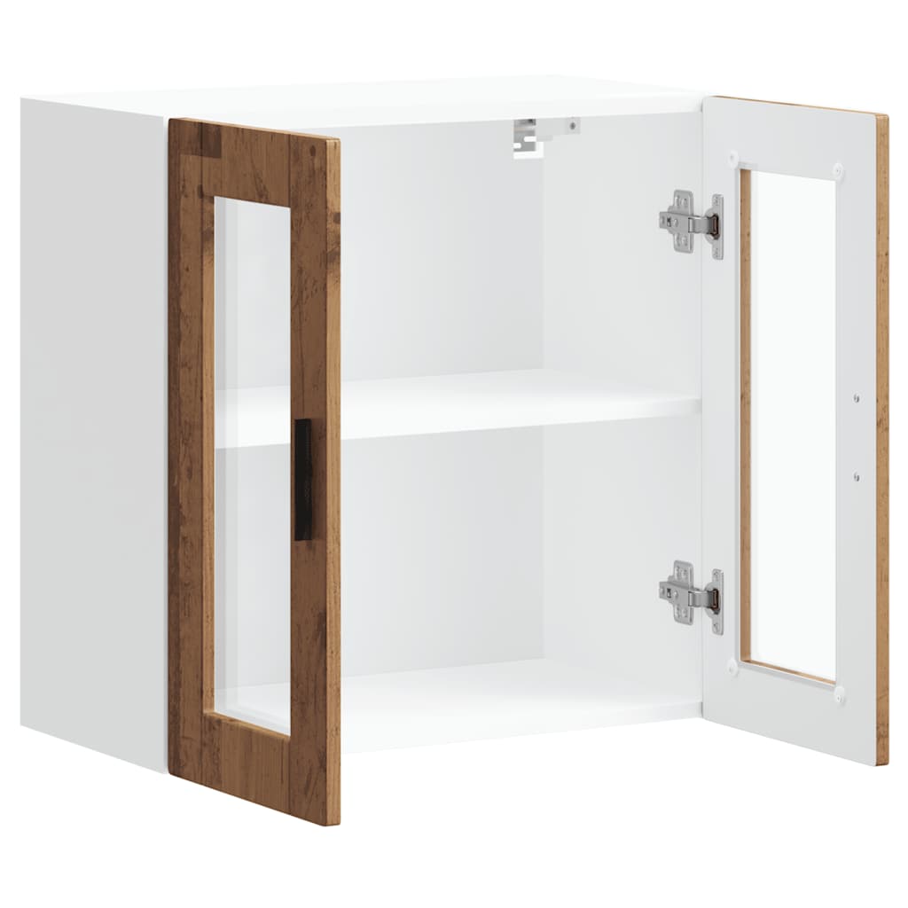 Pensile da Cucina con Porta in Vetro Porto Legno Vecchio
