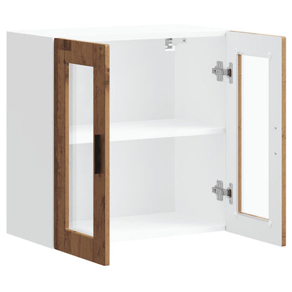 Pensile da Cucina con Porta in Vetro Porto Legno Vecchio