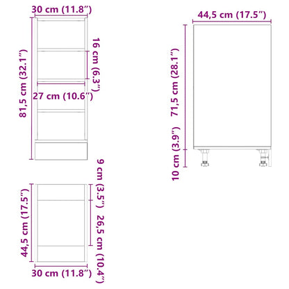 Armadio Inferiore “Riga” Rovere Marrone 30x44,5x81,5 cm - homemem39