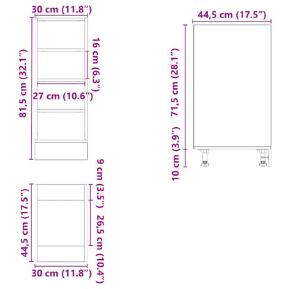 Armadio Inferiore “Riga” Rovere Artigianale 30x44,5x81,5 cm | homemem39