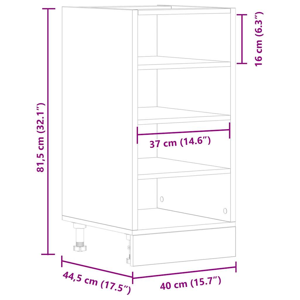 Armadio Inferiore “Riga” Grigio Sonoma 40x44,5x81,5 cm | homemem39