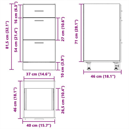 Armadio Inferiore “Lyon” Rovere Fumo 40x46x81,5cm | homemem39