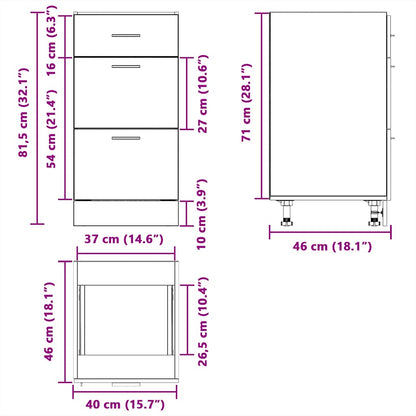 Armadio Inferiore “Lyon” Grigio Sonoma 40x46x81,5 cm - homemem39