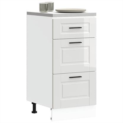 Mobiletto da cucina "Porto" Bianco lucido in legno ingegnerizzato