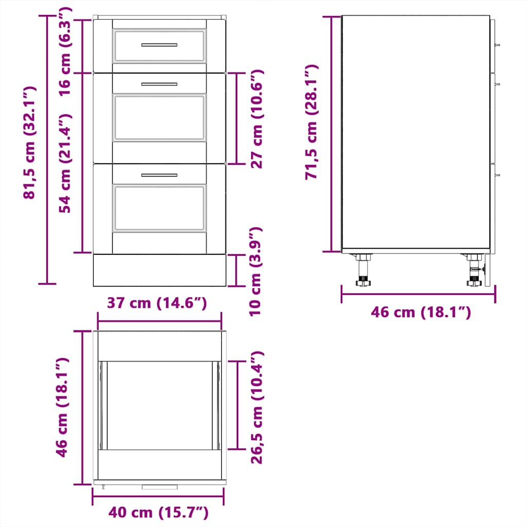 Base da Cucina Porto Legno Antico in Legno Multistrato | homemem39