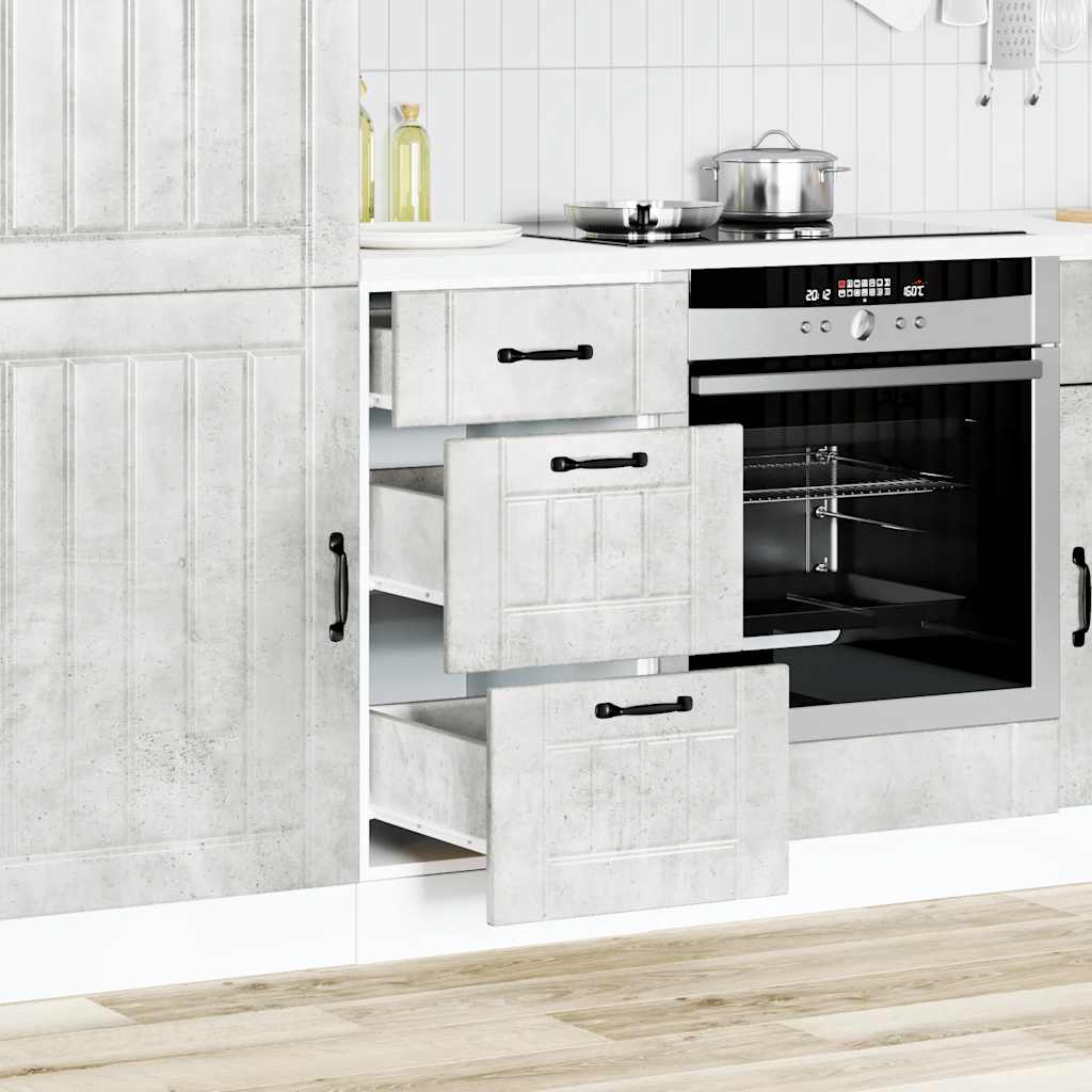Base da Cucina Lucca Grigio Cemento in Legno Multistrato - homemem39