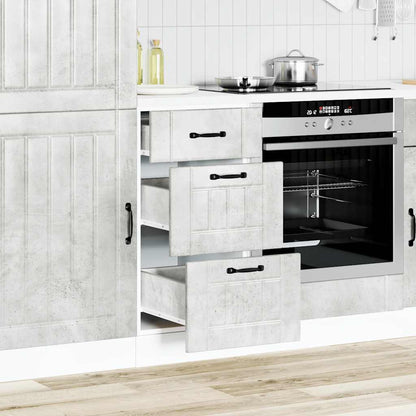 Base da Cucina Lucca Grigio Cemento in Legno Multistrato - homemem39