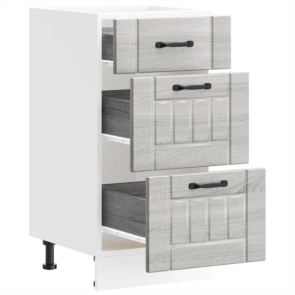 Base da Cucina Lucca Grigio Sonoma in Legno Multistrato | homemem39
