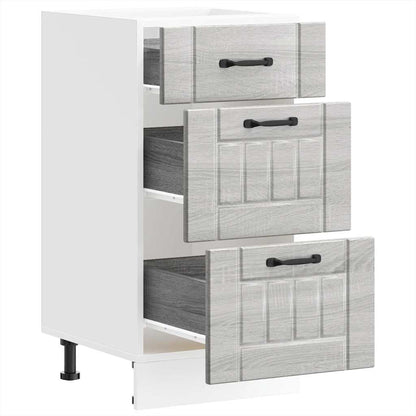Base da Cucina Lucca Grigio Sonoma in Legno Multistrato | homemem39