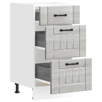 Base da Cucina Lucca Grigio Sonoma in Legno Multistrato - homemem39