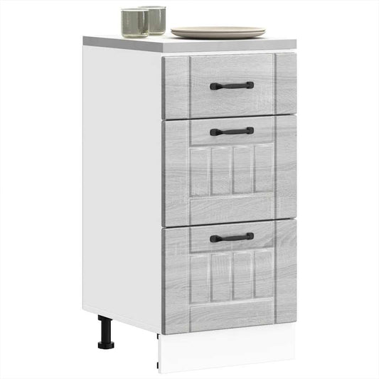 Base da Cucina Lucca Grigio Sonoma in Legno Multistrato - homemem39