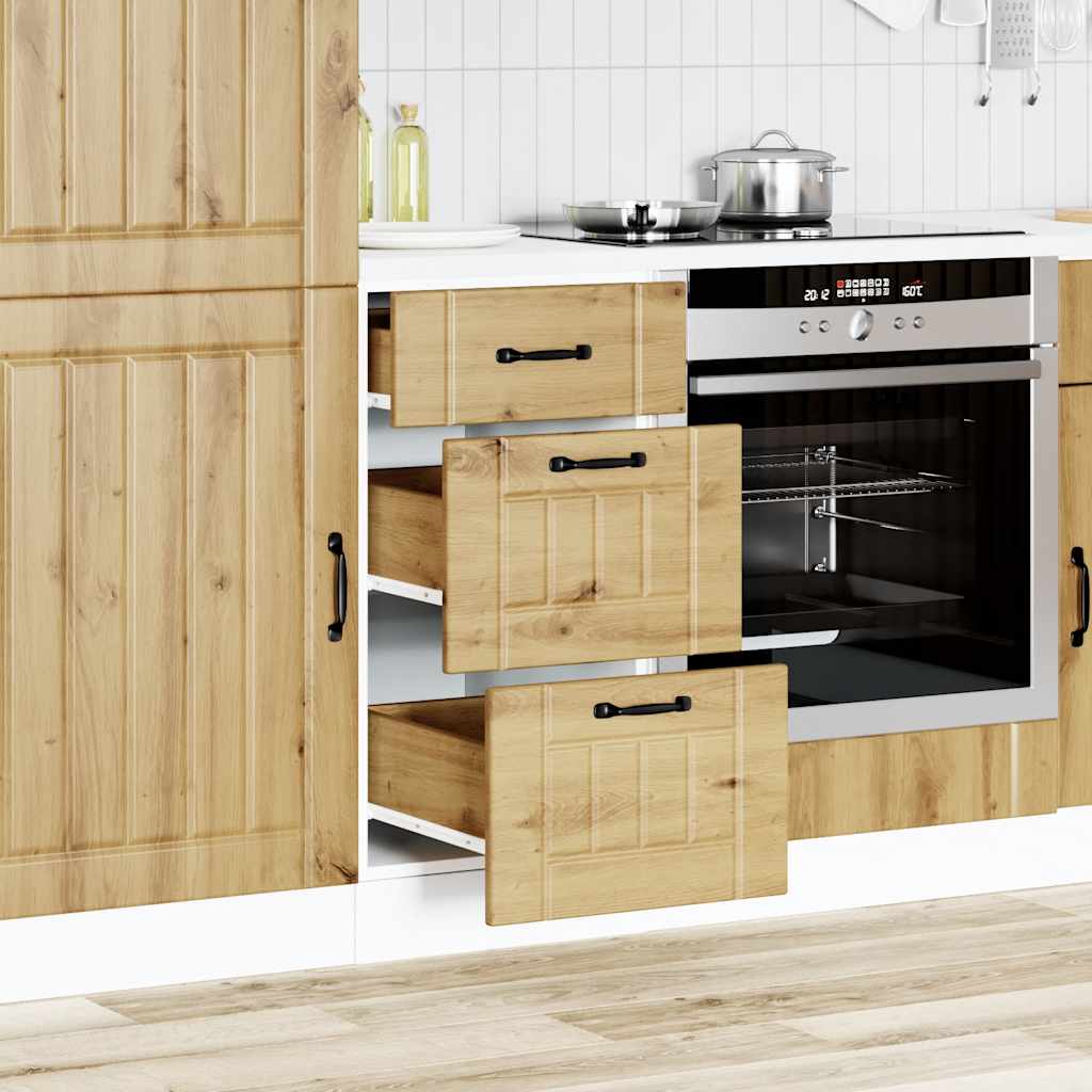 Base da Cucina Lucca Rovere Artigianale in Legno Multistrato - homemem39