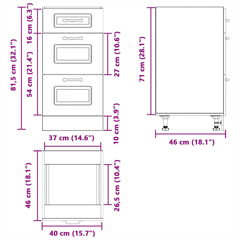 Base da Cucina Kalmar Bianco in Legno Multistrato
